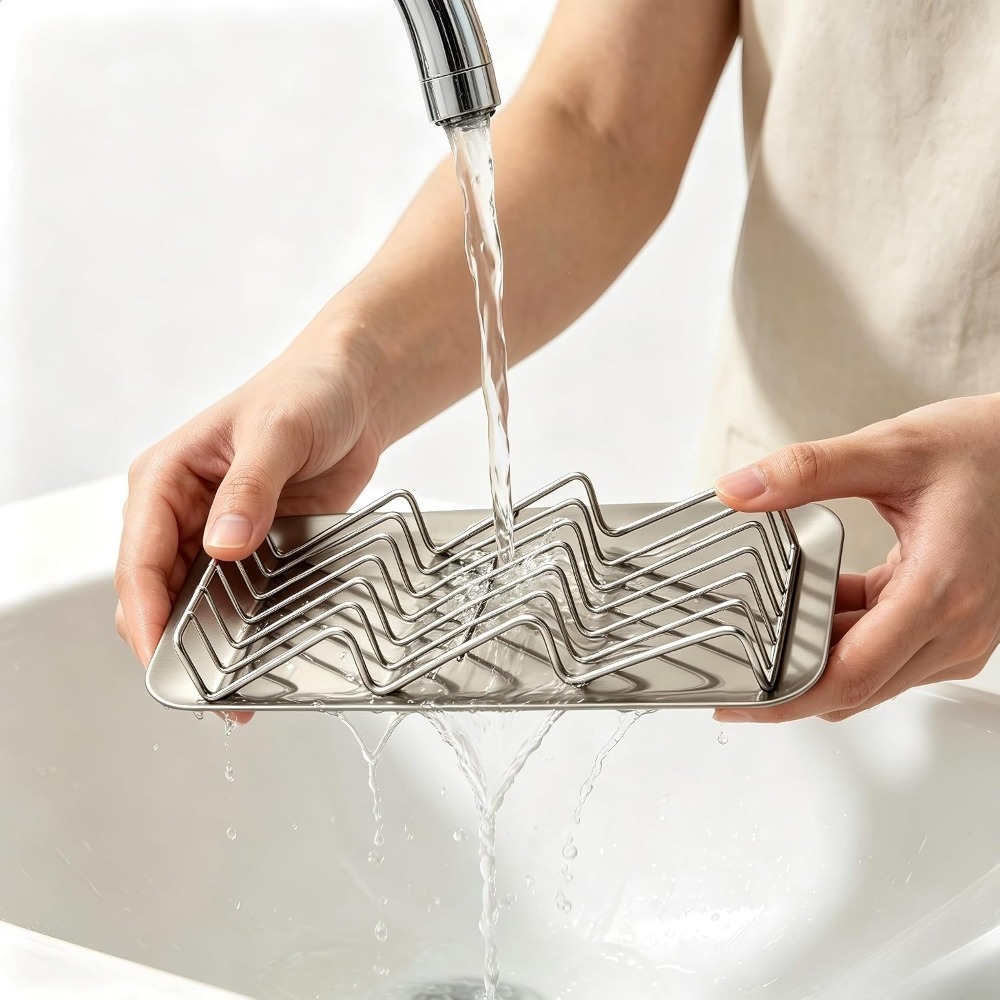 Commercial Kitchen Floor Drain - ที่วางสบู่สแตนเลส 3 ชั้น พร้อมระบบระบายน้ำในตัว ช่วยให้สบู่แห้ง ทนทาน