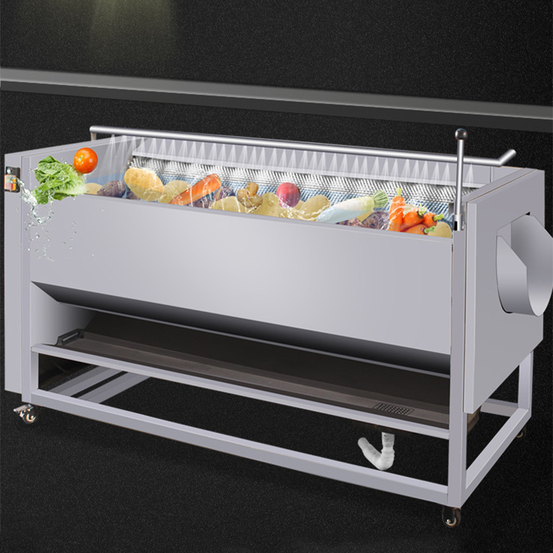 Commercial Potato Peeler - เครื่องปอกเปลือกผักและผลไม้แบบอัตโนมัติสำหรับใช้ในเชิงพาณิชย์ พร้อมระบบล้างและปอกเปลือกแบบถังหมุน สำหรับมันฝรั่งและขิง (ปรับแต่งได้)