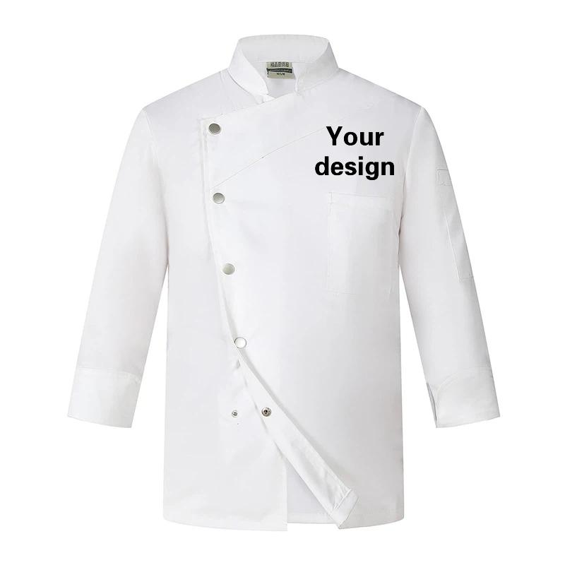 Commercial Kitchen Services - เสื้อเชฟแบบกำหนดเองสำหรับฤดูใบไม้ผลิและฤดูใบไม้ร่วง พร้อมโลโก้ส่วนตัว ออกแบบเองได้ เสื้อทำงานแขนยาวสำหรับผู้ชาย เสื้อโค้ทสำหรับทำอาหาร