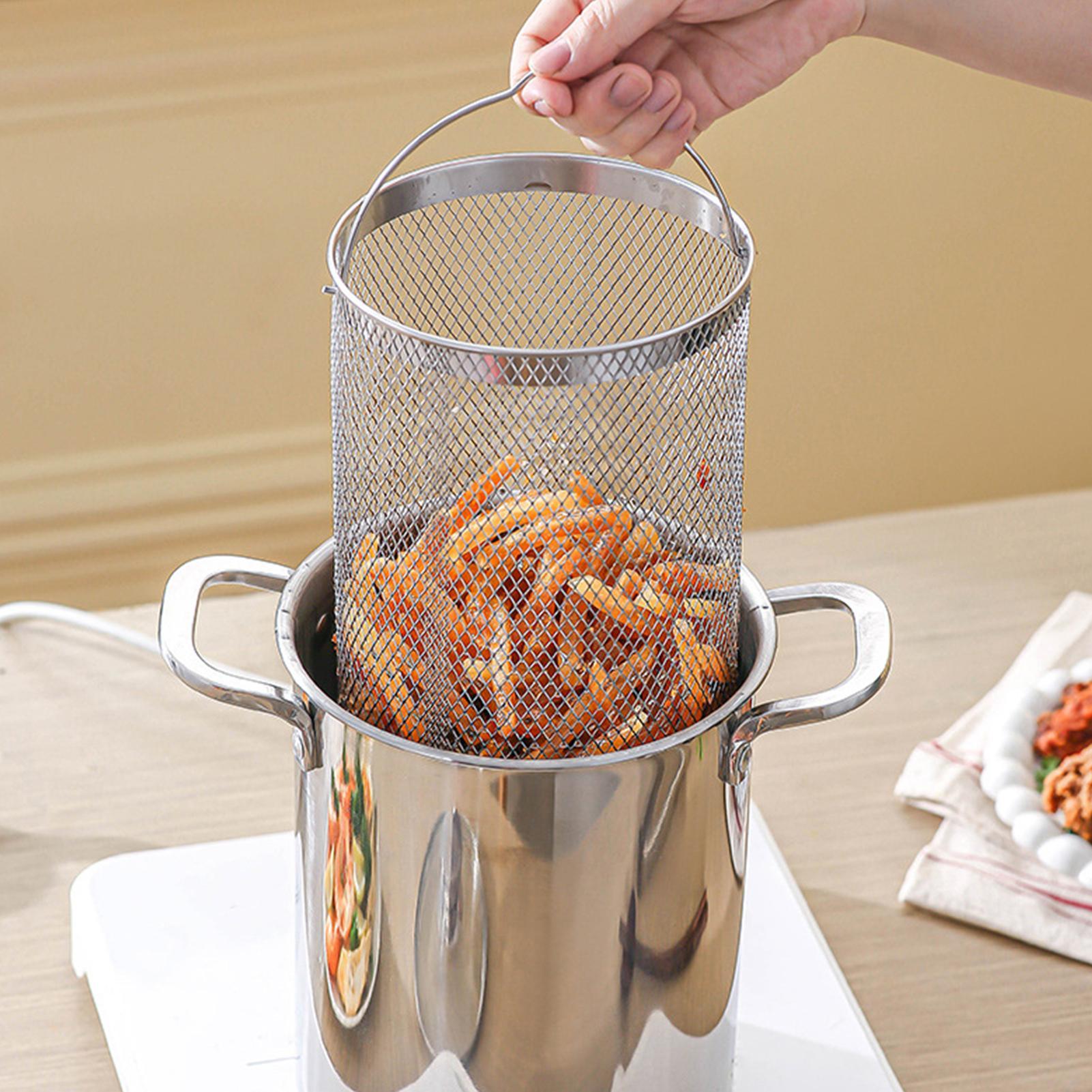 Commercial Kitchen Appliance - หม้อทอดสแตนเลส 4 ลิตร ประหยัดน้ำมัน สำหรับทอดมันฝรั่งทอด ผัดผัก