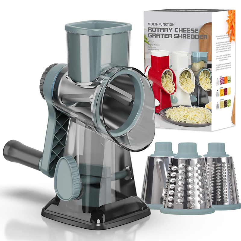 Commercial Potato Peeler - LMETJMA 3 in 1 โรตารี่เครื่องขูดชีสอเนกประสงค์เครื่องตัดผักถั่วลิสงเครื่องบดชีสผัก Shredder