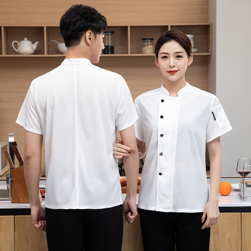 Commercial Kitchen Services - การจัดเลี้ยงครัวทําอาหารแจ็คเก็ตยืดหยุ่นแห้งเร็วชุดเชฟBreathableตาข่ายOverallsเสื้อผ้าอาหารเบเกอรี่Caféเสื้อทํางาน