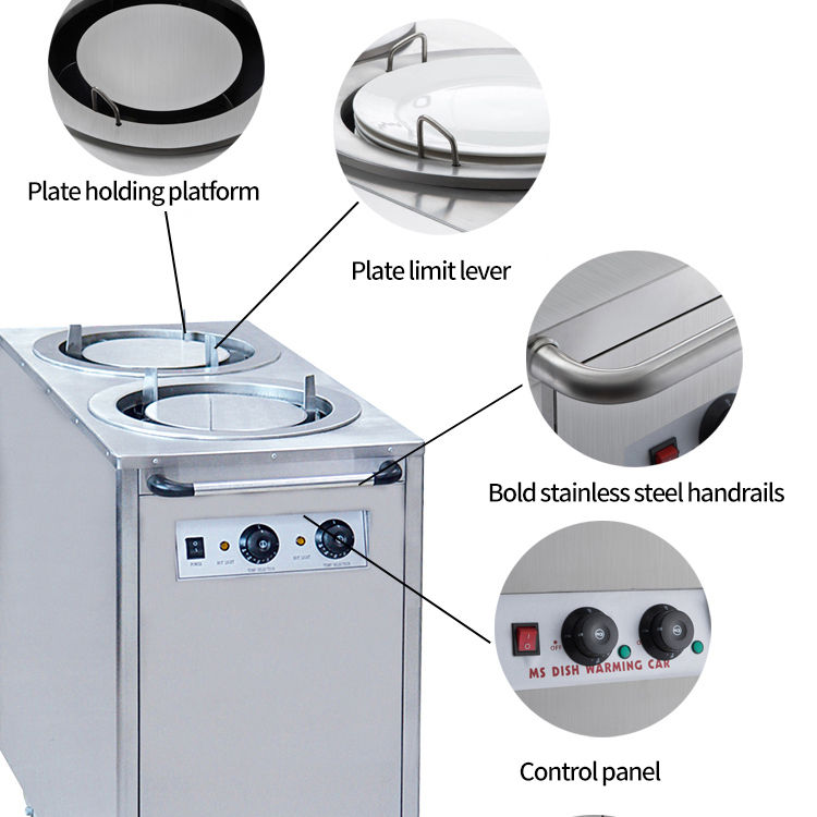 Commercial Kitchen Outlets - รถเข็นอุ่นอาหารไฟฟ้าสำหรับร้านอาหาร/ตู้อุ่นอาหาร/รถเข็นอุ่นอาหารแบบสองชั้น