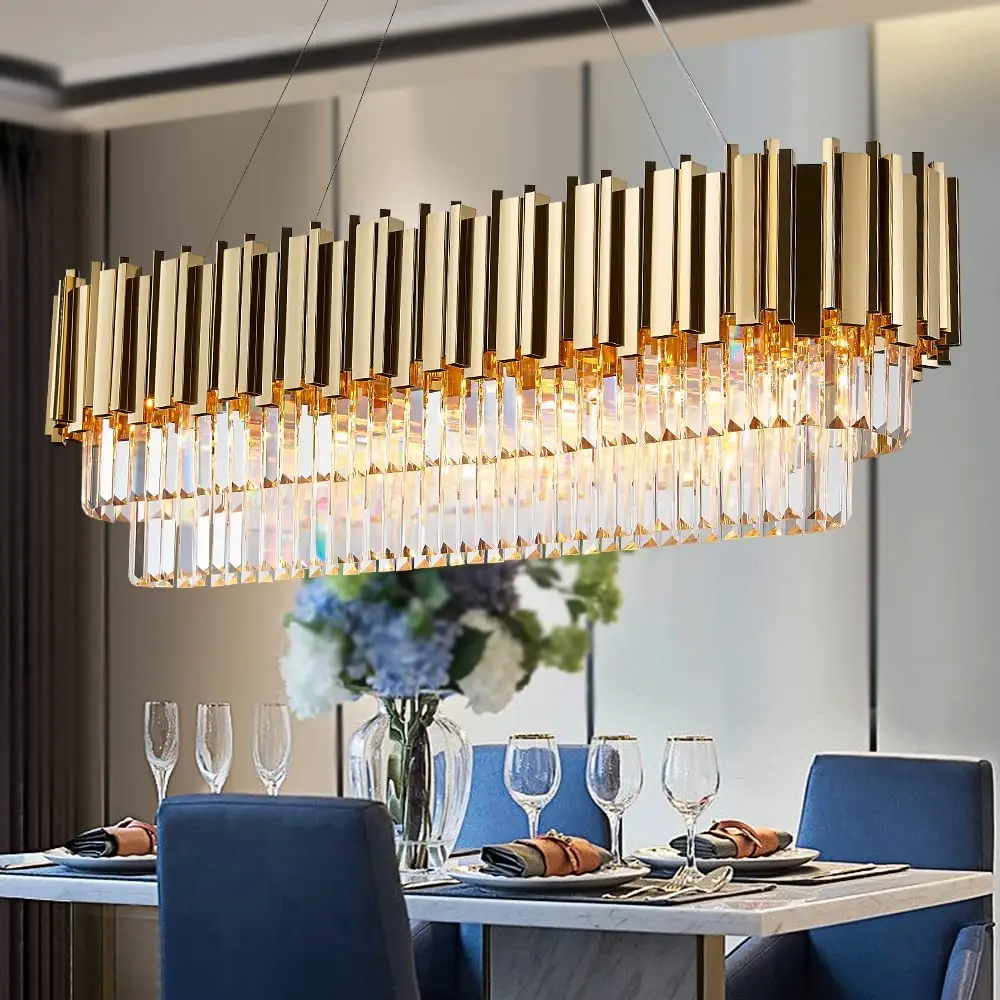 โคมไฟระย้าคริสตัล K9 สีทองหรูห - Commercial Kitchen Island บทวิจารณ์และราคา