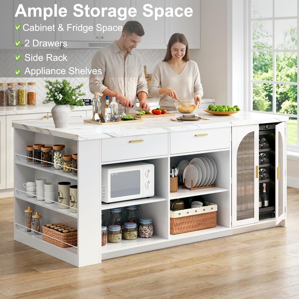 เกาะครัวขนาดใหญ่ 71 นิ้ว พร้อม - Commercial Kitchen Island บทวิจารณ์และราคา