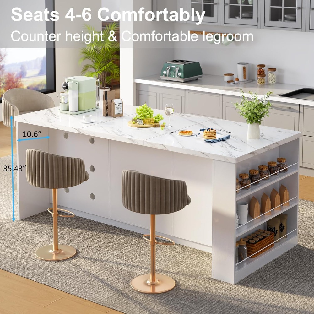 เกาะครัวขนาดใหญ่ 71 นิ้ว พร้อม - Commercial Kitchen Island บทวิจารณ์และราคา