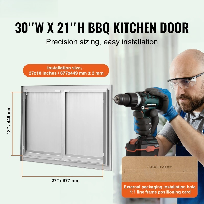 ประตูเข้าถึงบาร์บีคิว สแตนเลสส - Commercial Kitchen Wall Panel บทวิจารณ์และราคา